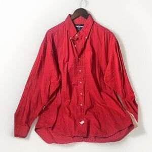 Polo Ralph Lauren Shirt Men's L Bright Red Pony Button Up Casual Dress.     Dd